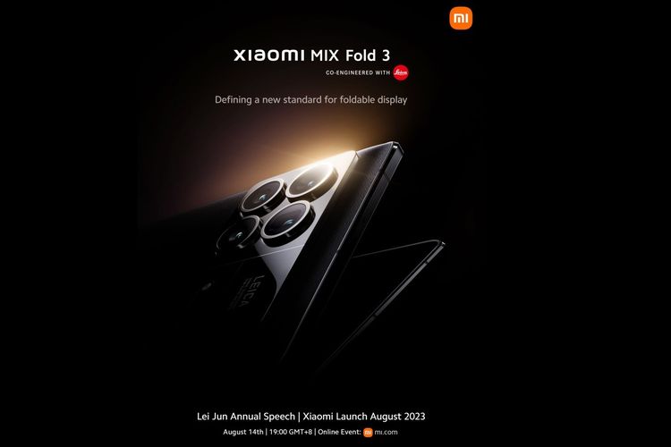 Xiaomi Mix Fold 3 siap meluncur pada 14 Agustus 2023 di China.