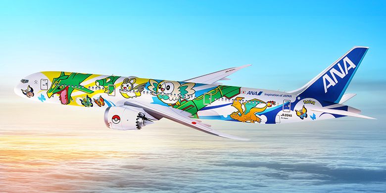 Pesawat Pikachu Jet NH untuk maskapai penerbangan ANA (All Nippon Airways).