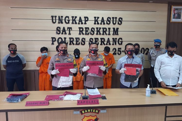 Kelima pelaku pemerkosaan ditampilkan Polres Serang