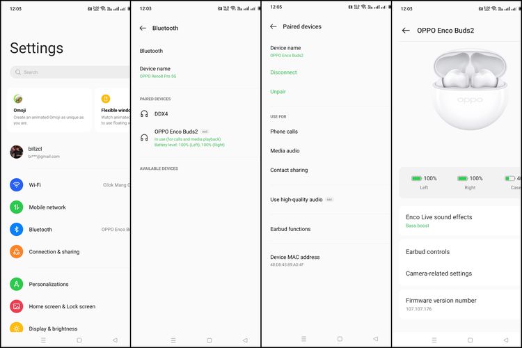 Cara mengubah kontrol Enco Buds 2 di Oppo Reno 8 Pro 5G.