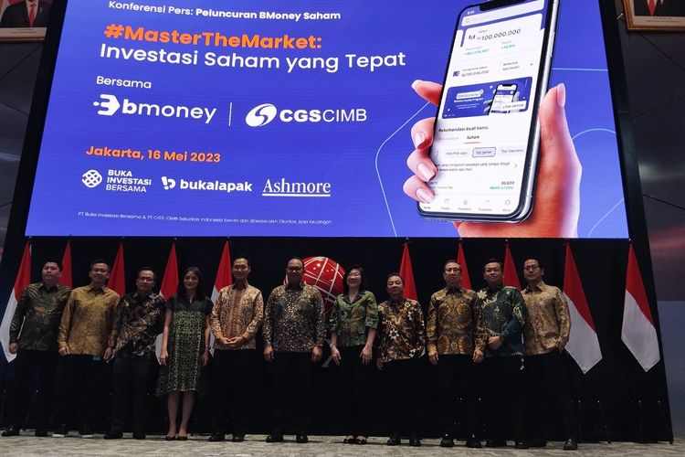 Peluncuran fitur BMoney, di Bursa Efek Indoensia, di Jakarta, Selasa (16/5/2023)