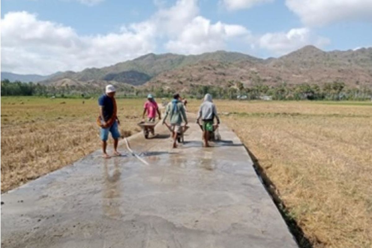 Realisasi prorgam Jalan Usaha Tani (JUT) untuk Kelompok Tani Sakolo di Desa Simpasai, Kecamatan Lambu, Kabupaten Bima, Nusa Tenggara Barat (NTB)