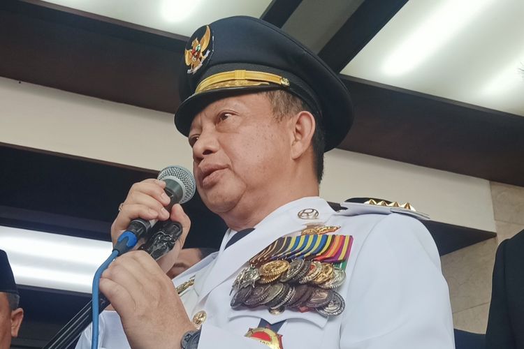 Menteri Dalam Negeri (Mendagri) Tito Karnavian saat memberikan keterangan pers di Kantor Kemendagri usai melantik sembilan orang pj gubernur pada Kamis (5/9/2023).