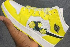 Air Jordan 1 Mid Berhias Mawar Kuning untuk si Kecil...