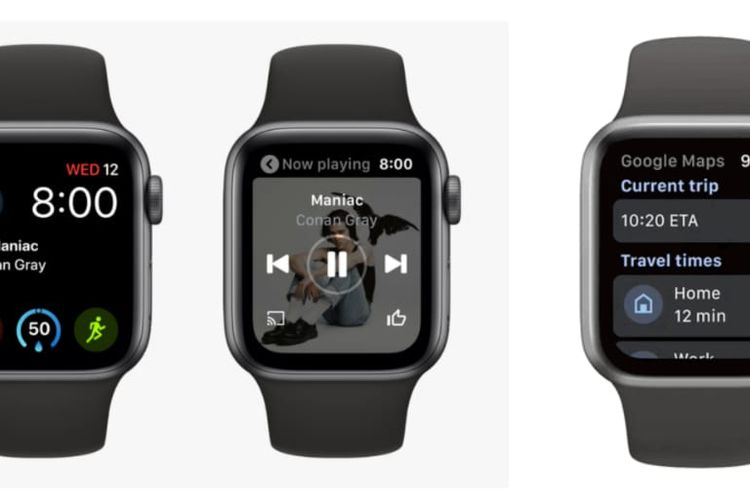 Google Maps dan YouTube Music on Apple Watch