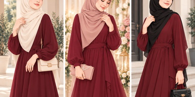 15 Warna Jilbab untuk Gamis Burgundy agar Terlihat Elegan
