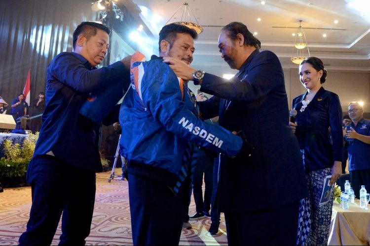 Syahrul Yasin Limpo bergabung ke Partai Nasdem, Rabu (21/3/2018).