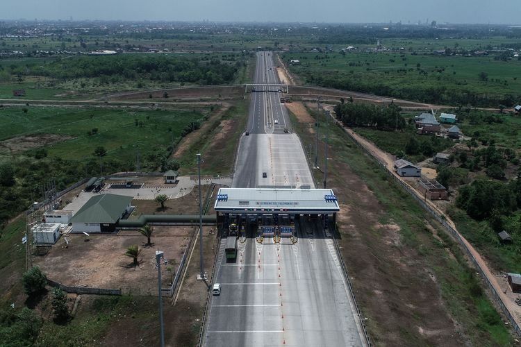 Gerbang Tol Palembang, Sumatera Selatan, Jumat (30/8/2019).