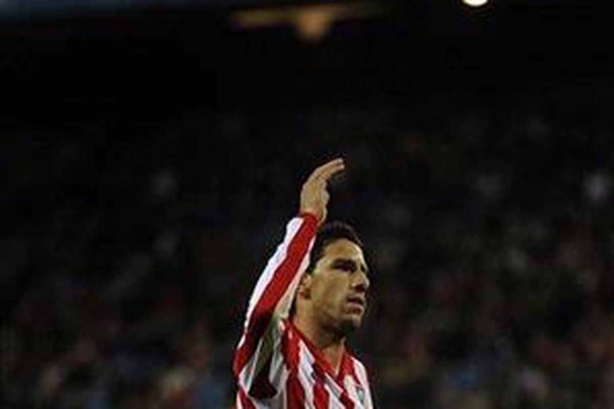 Gelandang Atletico Madrid, Maxi Rodriguez.