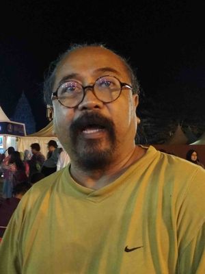 Musikus Djaduk Ferianto di Prambanan Jazz Festival 2018, Minggu (19/8/2018).
