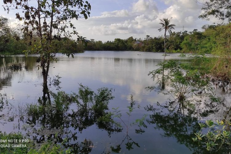 Danau muncul di wilayah RT 14, Kelurahan Sikumana, Kecamatan Maulafa, Kota Kupang, Nusa Tenggara Timur (NTT), usai Badai Seroja