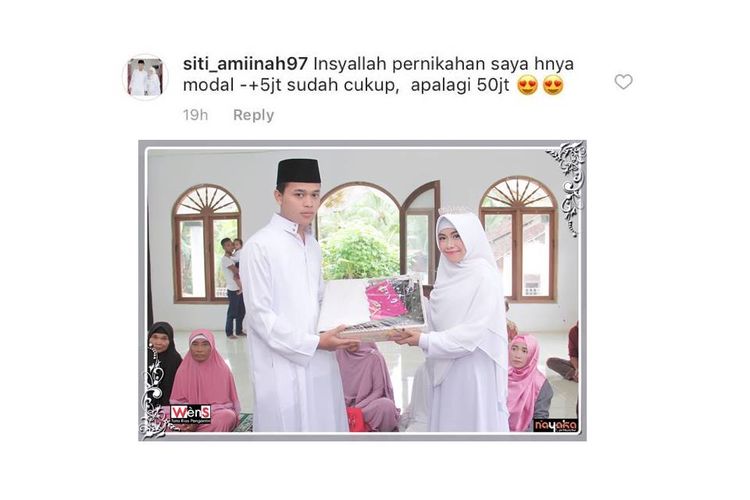 Seorang netizen, Siti Aminah, berbagi cerita tentang pernikahannya yang hanya menghabiskan dana Rp 5 juta.