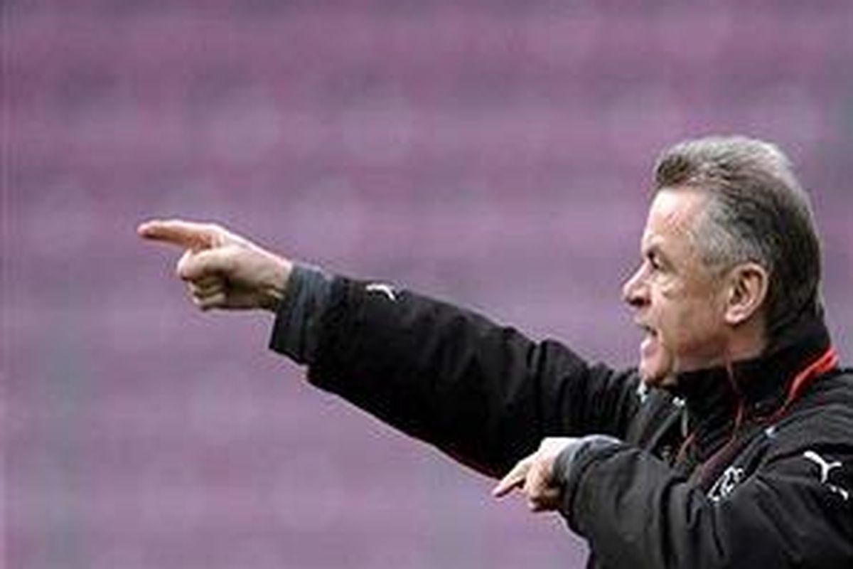 Pelatih Tim Nasional Swiss, Ottmar Hitzfeld.