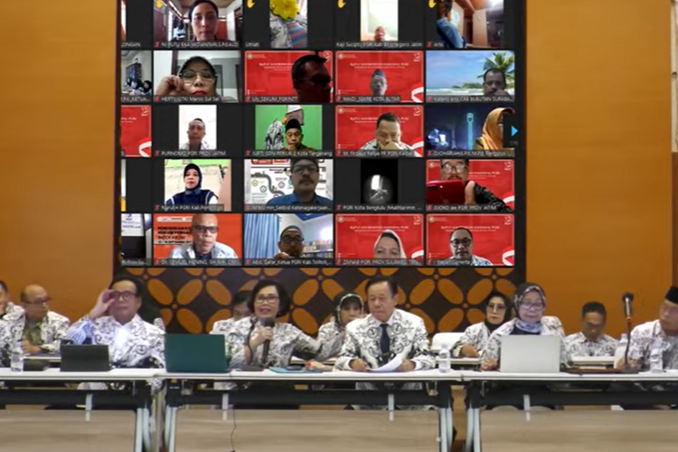 Konferensi pers Pengurus Besar Persatuan Guru Republik Indonesia (PB PGRI) dalam menyongsong HUT ke-78 PGRI di Jakarta, pada Selasa (21/11/2023).