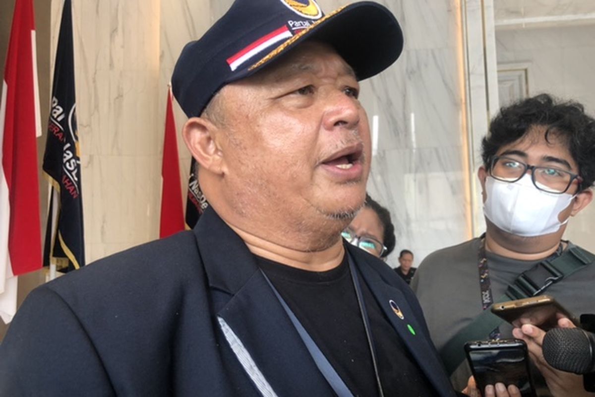 Wakil Sekretaris Jenderal Partai Nasdem Hermawi Taslim ditemui di Nasdem Tower, Gondangdia, Menteng, Jakarta, Minggu (29/1/2023). 