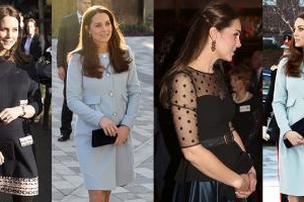 Gaya Kate Middleton yang tetap memesona saat mengandung.
