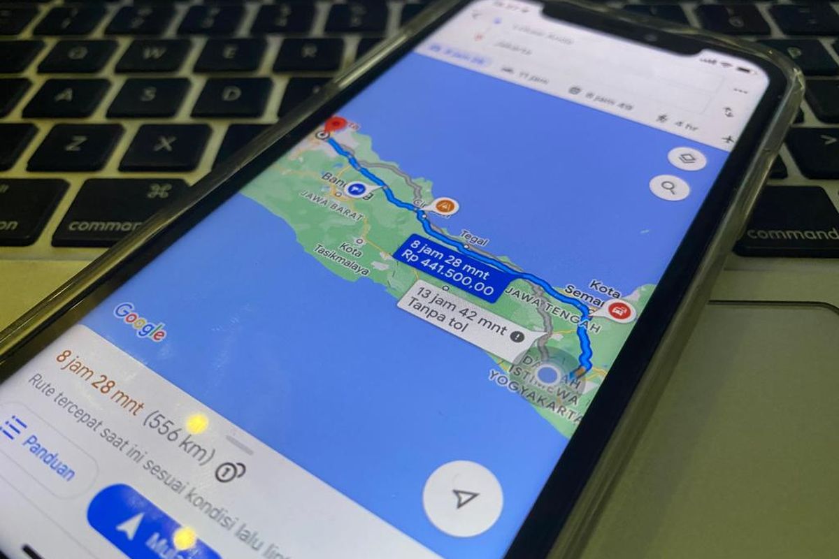 Fitur tarif tol di Google Maps