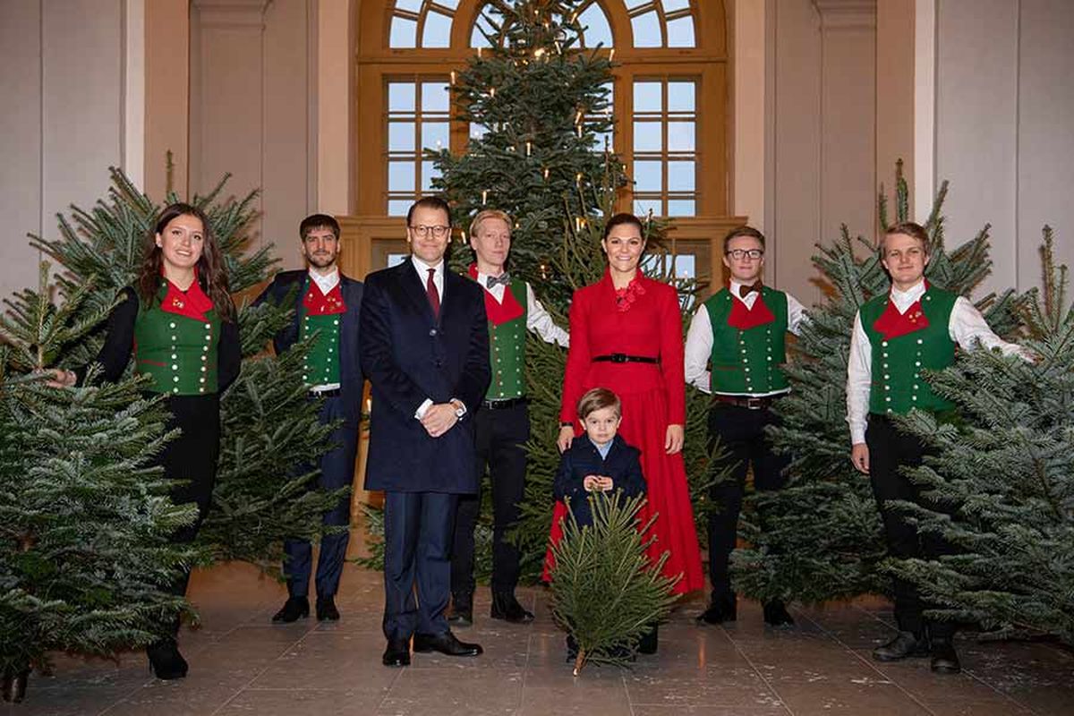 Pohon Natal milik Princess Victoria dan Prince Daniel di Royal Palace, Stockholm, Swedia, Rabu, (18/12/2019).