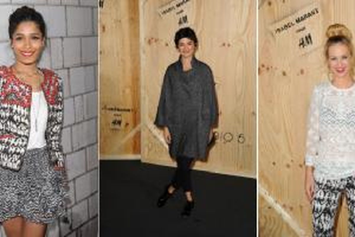 Freida Pinto, Audrey Tautou, January Jones dalam peluncuran koleksi Isabel Marantuntuk H&M di Paris. 
