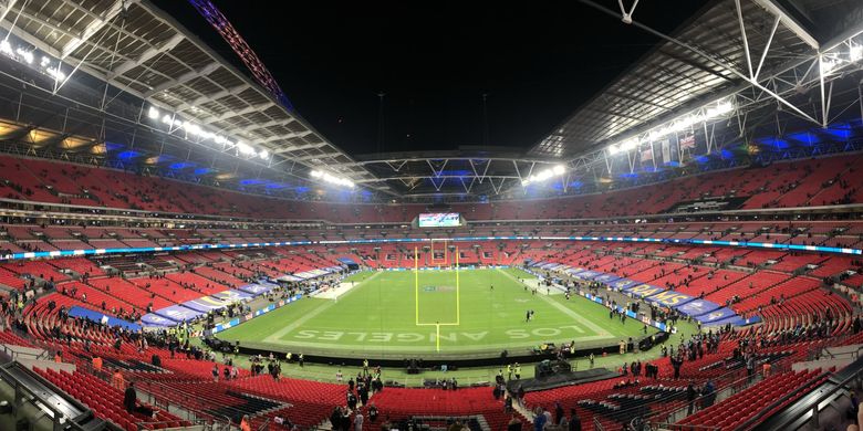 Ilustrasi Stadion Wembley di London, Inggris