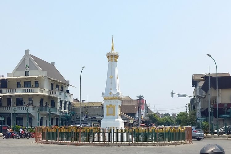 Pagar baru yang dipasang oleh Pemkot Yogyakarta di Tugu Pal Putih, Jumat (29/9/2023)