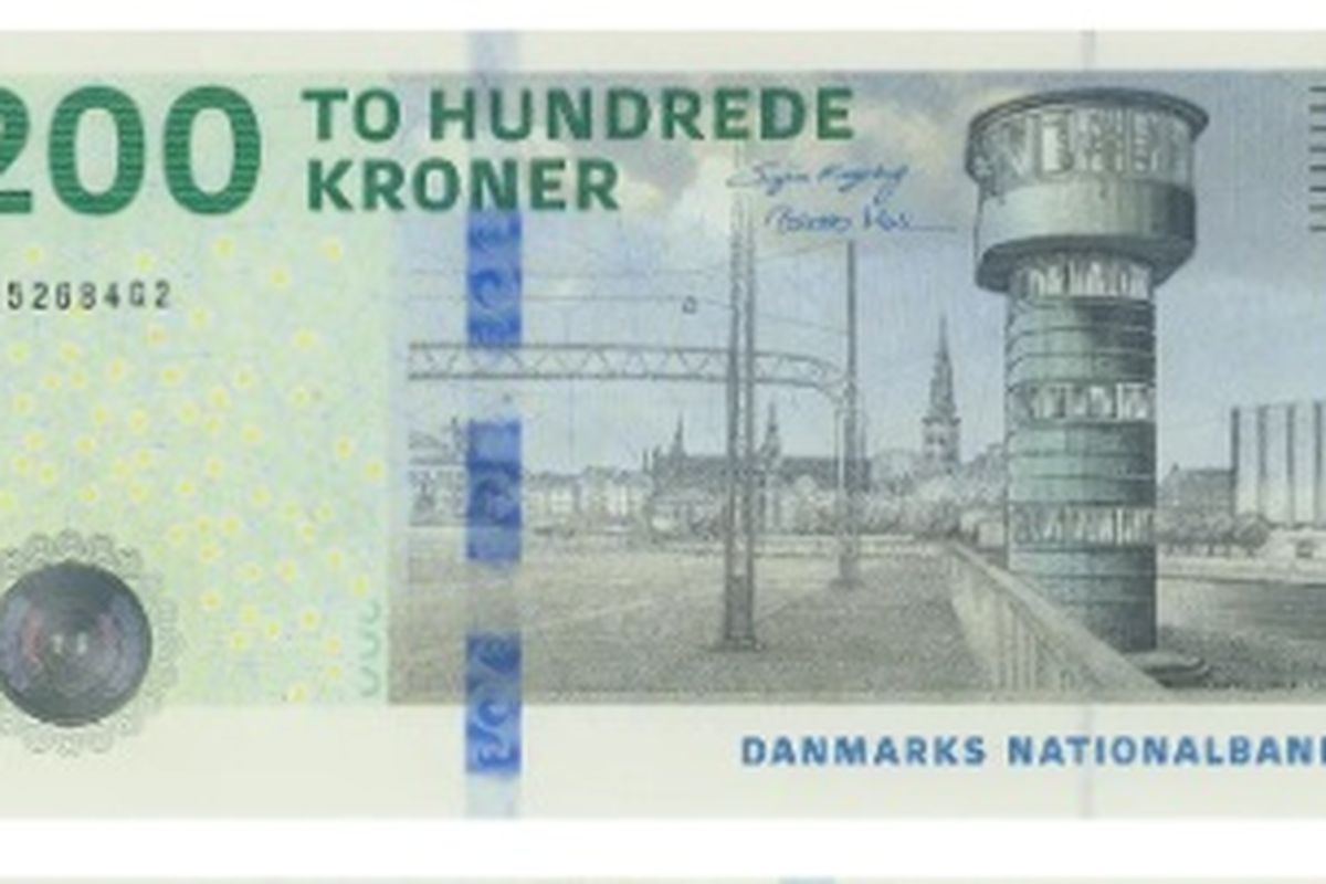 Mata uang Denmark dengan nilai 200 krone.