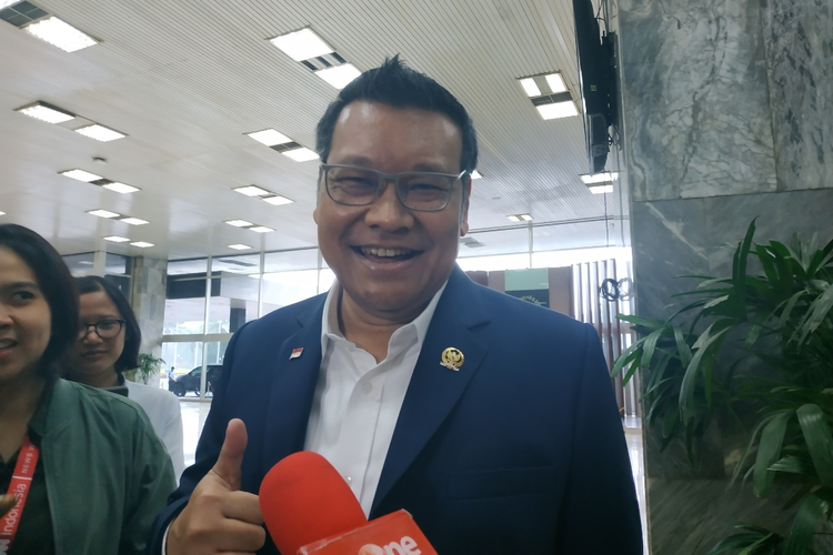 Ketua DPP PDI Perjuangan Eriko Sotarduga di Kompleks Parlemen, Senayan, Jakarta, Kamis (14/11/2019).
