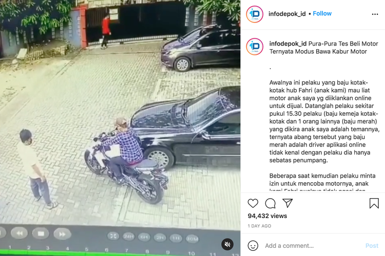 Kawasaki ER6N dibawa kabur berkedok tes ride