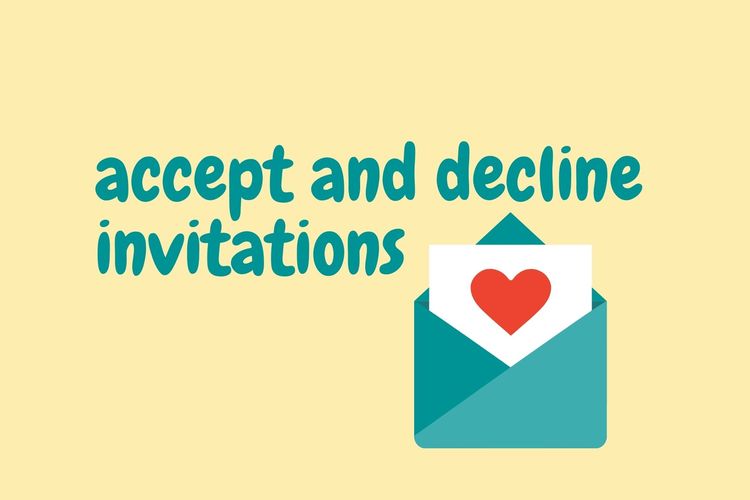 Ilustrasi cara menerima dan menolak undangan dalam bahasa Inggris (how to accept and decline invitations).
