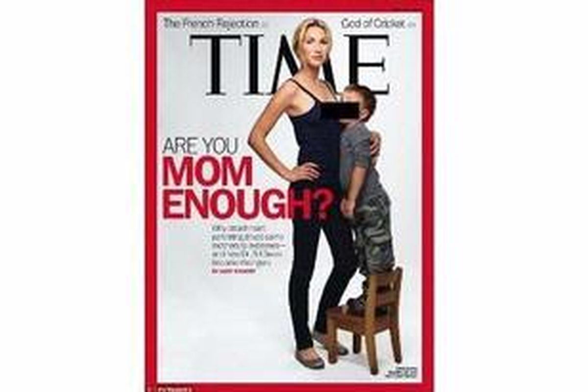 Sampul majalah TIME yang mengangkat topik ibu menyusui dan attachment parenting.