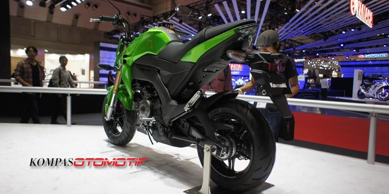 Kawasaki Z125 menerapkan desain agresif, termasuk pada bagian belakang yang meruncing.