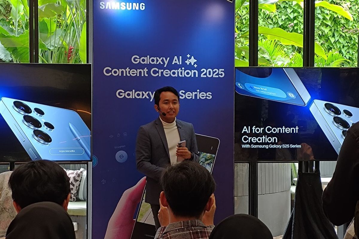 Anjas Maradita, Content Creator & AI Enthusiast dalam acara Galaxy AI for Content Creation di Jakarta Selatan, Kamis (6/2/2025).