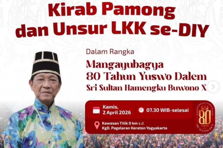 Rekayasa Lalu Lintas Kirab HUT Ke-80 Sultan HB X: Skema, Lokasi, dan Waktunya