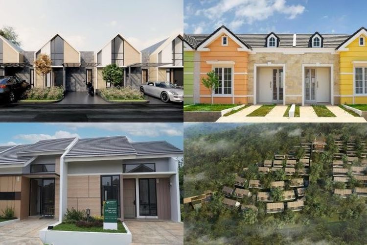 Kiri atas: Tenjo City Premiere by Sentra Property Development. Kanan atas: Britania Bekasi by PT Mekar Agung Sejahtera. Kiri bawah: Harmoni Park Residence by Harmoni Park Group. Kanan bawah: Anantara Ubud Bali Residences by Minor International and PT Wijaya Karya Realty.