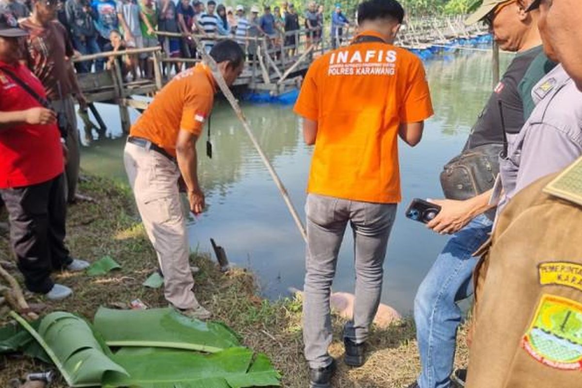 Jasad Dina Oktaviani, wanita asal Karawang, Jawa Barat, ditemukan mengambang di aliran Sungai Citarum di Dusun Munjul Kaler RT 30/05, Desa Curug, Kecamatan Klari, Kabupaten Karawang, Selasa (7/10/2025) sekitar pukul 06.00 WIB. 
