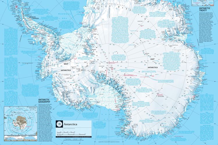 Ilsutrasi peta benua Antartika.