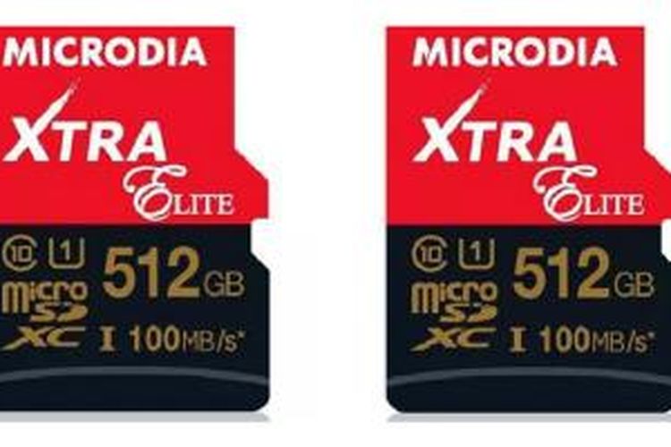 Kartu MicroSD kapasitas 512 GB buatan Microdia