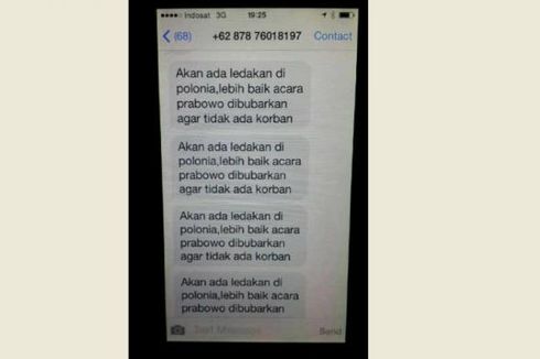 Laporan SMS Ancaman, Timses Prabowo-Hatta Tolak Disisir Gegana 