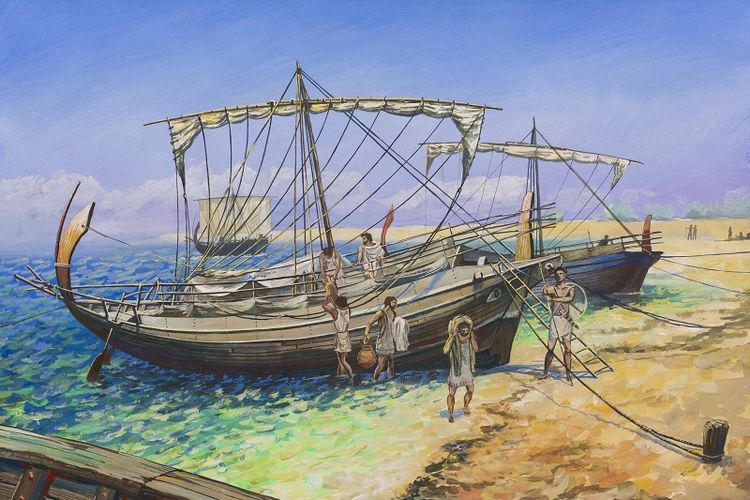Kapal dagang Yunani Kuno.