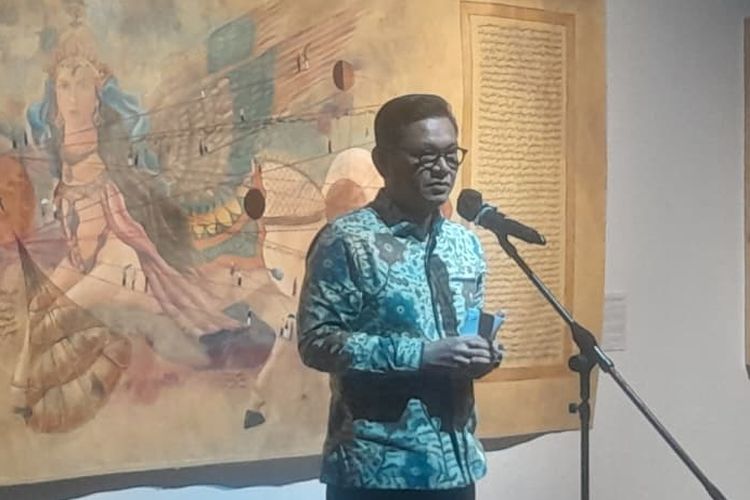 Gubernur Lemhannas RI, TB. Ace Hasan Syadzily saat sambutan di pameran seni Ruang Tafakur di Bentara Budaya Jakarta, Jumat (27/2/2026).