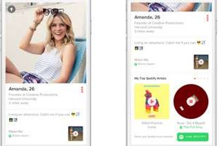 Tinder bekerja sama dengan Spotify untuk memberikan rekomendasi teman kencan yang lebih sesuai.