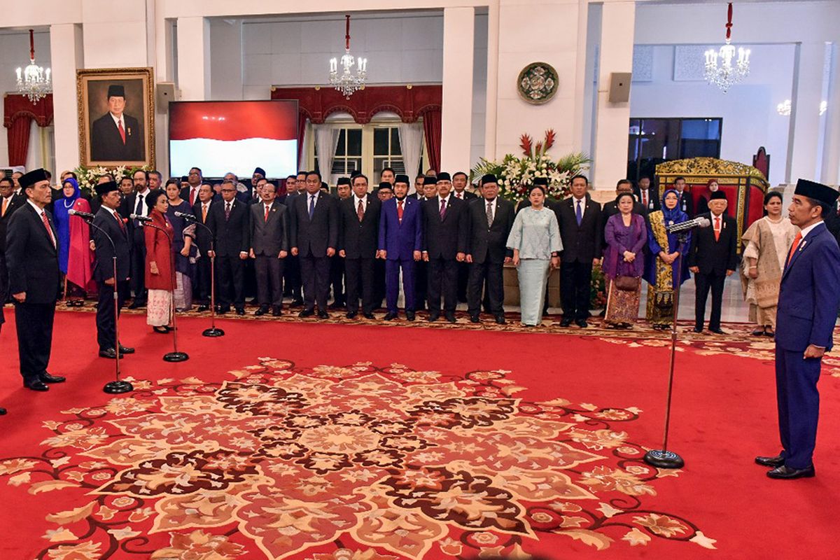 Suasana Pelantikan Menteri Kabinet Indonesia Maju.