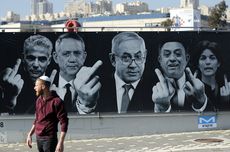 Netanyahu Acungkan "Jari Tengah" dalam Poster Kampanye Pemilu di Israel