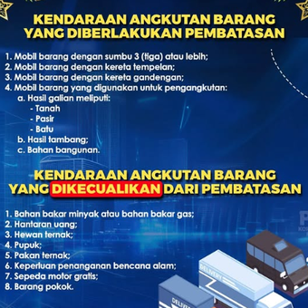 Pembatasan operasional  angkutan barang dan yang dikecualikan