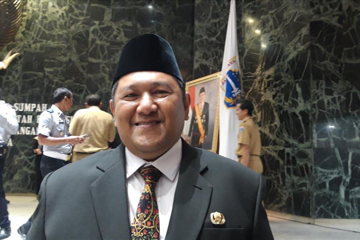 Kepala Sumber Daya Air DKI Jakarta Juaini, Balai Agung, Balai Kota, Jakarta Pusat, Senin (8/7/2019)