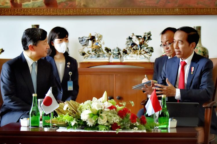 Presiden Joko Widodo dan Kaisar Jepang Naruhito di Istana Bogor, Senin (19/6/2023).