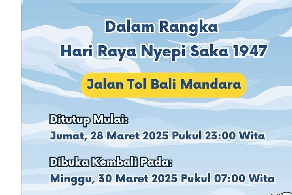 Dalam rangka perayaan Hari Raya Nyepi Saka 1947, PT Jasa Marga mengumumkan bahwa Jalan Tol Bali Mandara akan ditutup sementara.