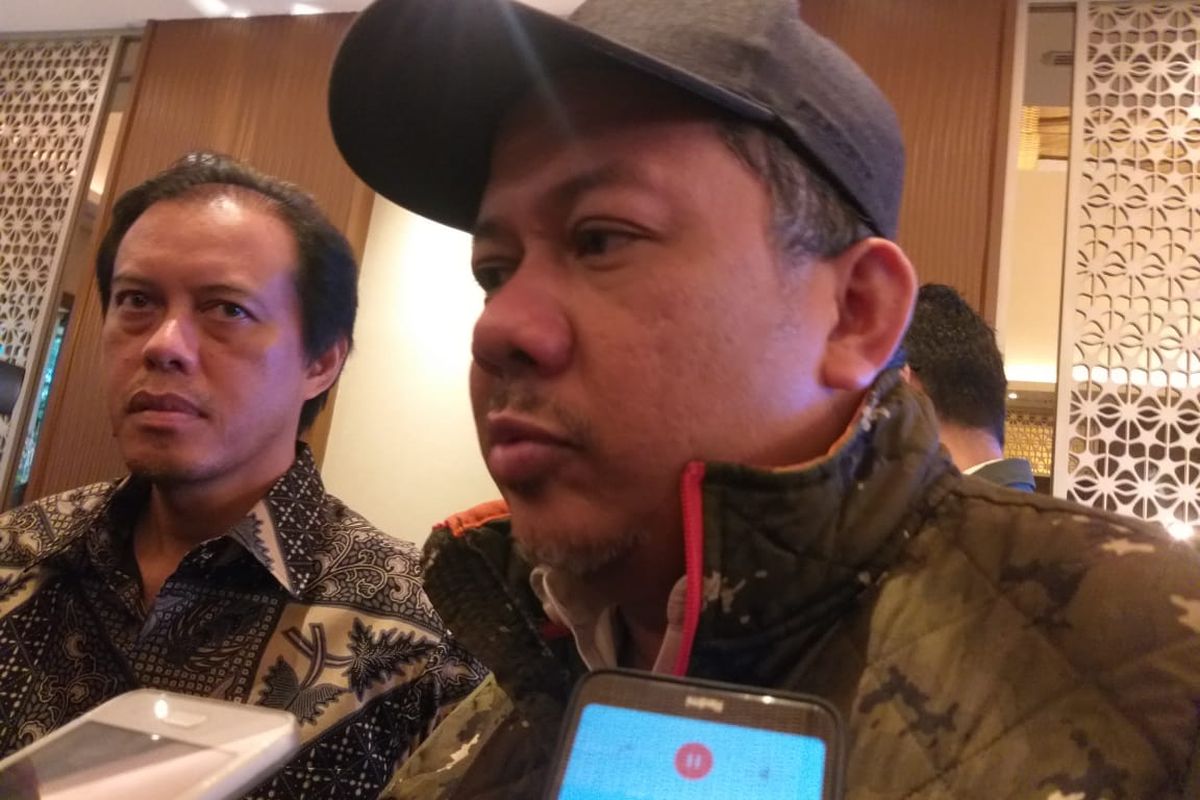 Mantan Wakil Ketua DPR Fahri Hamzah usai sebuah diskusi di kawasan Senayan, Jakarta, Senin (17/2/2020).