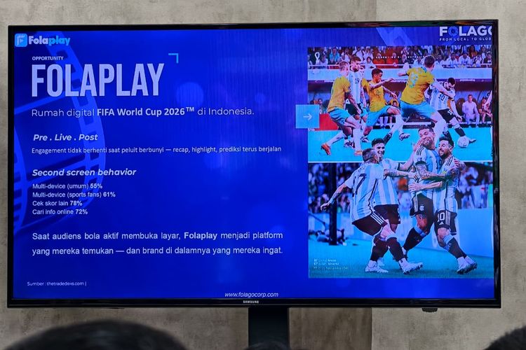 Folago dengan platform digital Folaplay terpilih menjadi mitra resmi TVRI untuk menayangkan Piala Dunia 2026 melalui layanan streaming.