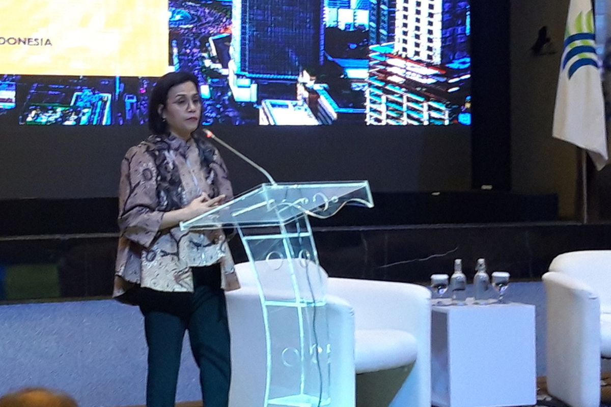 Menteri Keuangan Sri Mulyani Indrawati di Badan Koordinasi Penanaman Modal (BKPM) Jakarta, Senin (17/2/2020).